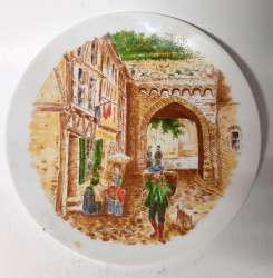 Bavaria Porcelain Dish Art Sweets Trinket Jewelry Glass Gift White Vintage Plate