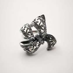 Artwork, Vintage Women's Ring, 925 Sterling Silver, Cubic Zirconia Jewelry