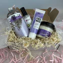 Set Of 4 pc.  Body Lotion, Face mask, Massage Candle and Bath Salt