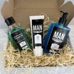 Set Of 3 pc.  For man Shower gel, Aftershave Lotion and Hand Cream.