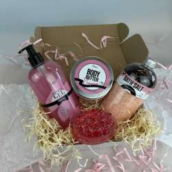 Set Of 4 pc.  Shower gel,  Bath Salt, and  Body Butter and  Massage Soap.