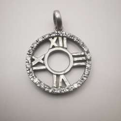 Vintage Fashion Jewelry Women's 925 Sterling Silver Pendant Cubic Zirconia