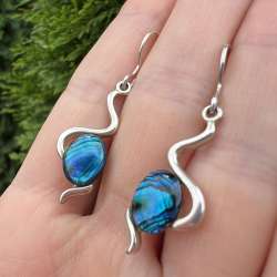 Vintage Sterling Silver 925 Women's Jewelry Stud Earrings Stone Gift Box Marked