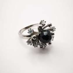 Artwork,Vintage,Unusual Women's Ring,925 Sterling Silver,Cubic Zirconia,Jewelry