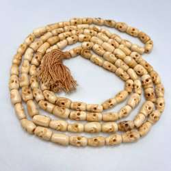 Vintage Nepal Tibet 106 Prayer Bead Buddhism Bone Skull Meditation Mala Necklace