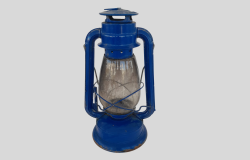 Vintage Oil Lamp Metal Made Wall Hanging With Cotton Lantern 1990 Souvenir Light