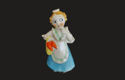 Vintage Salt Shaker Girl Figure Of Porcelain Handmade Kitchen Tools Collectibles