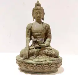 Antique Bronze Buddha Shakyamuni Heavy Figure Statue Nepali Tibet Lotus 1930 gr