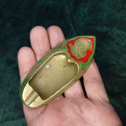 Antique Brass Egyptian Shoe Cigarette Holder with Ancient Engravings