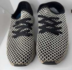 Adidas Deerupt Black & White Runner Sneaker/Size 7 Men's Running Shoes