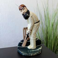 W.C. Grace Cricket Victorian Cast Iron Doorstop Hand Painted Figure Cricketer
