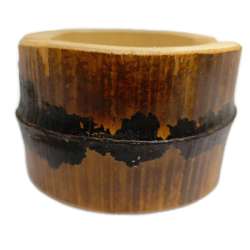 Handmade Bamboo Ashtray Hand-Carved Wooden Sculpture Unique Piece