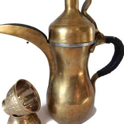 Antique Arabic Islamic Dallah Coffee Pot Bedouin Copper Middle East 2 cup coffee