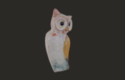 Vintage Owl Figurine Small Ceramic Handmade Primitive Decor Birds Collectibles
