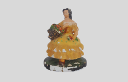 Vintage Massive Queen Girl Figurine Artificial Stone Handmade Decor Marked Gift