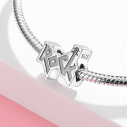 Rock Band 925 Sterling Silver Beaded Bracelet Necklace Diy Accessories 5 gm