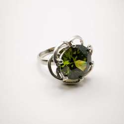 Artwork, Vintage, Stylish Women's Ring, 925 Sterling Silver, Tsavorit ,Jewelry