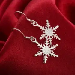 High Quality 925 Sterling Silver Snowdrop Shape Earrings Womens Jewelry Party