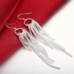 High Quality 925 Sterling Silver Long Tassel Chains Earrings Women Jewelry Gifts