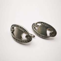 Vintage Jewelry Women's 925 Sterling Silver Earrings Cubic Zirconia 7,3g