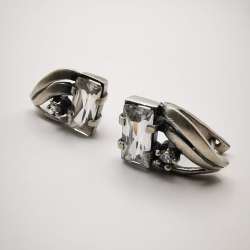 Vintage Jewelry Women's 925 Sterling Silver Earrings Cubic Zirconia 9 g