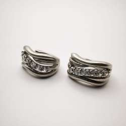 Vintage Jewelry Women's 925 Sterling Silver Earrings Cubic Zirconia 7,7g