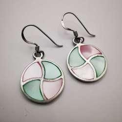 Artwork,Vintage,Beautiful Women's Earrings,925 Silver,Jewelry,Enamel 4,3 g