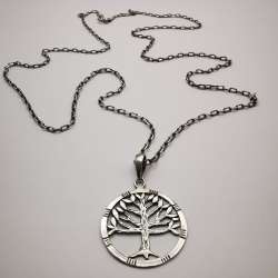 Vintage, Rare Women's Pendant, Chain, 925 Sterling Silver 