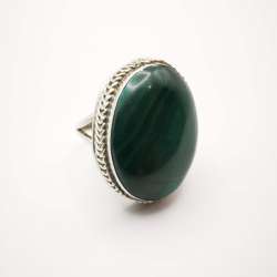 Exclusive Vintage,Unisex Ring,925 Sterling Silver Star,Jewelry,Malachite