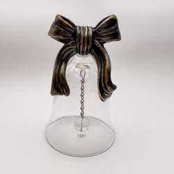 Vintage Fine Crystal Glass Silver Desk Bell Bow Collectible Brand from Europe