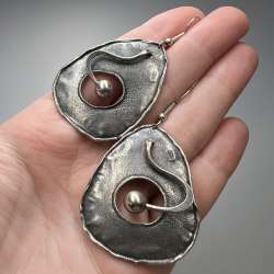Huge Vintage Sterling Silver 925 Women's Jewelry Stud Ear Earrings Israel 11 gr
