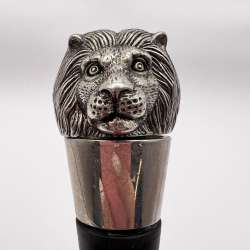 Massive Vintage Silver Plated Bottle Cap Lid Lion's Head Made in Italy