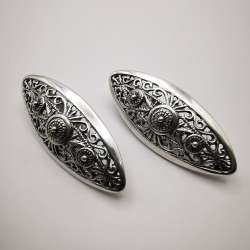 Vintage Jewelry, Fine Women's Earrings, 925 Sterling Silver, Filigree