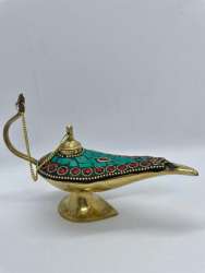 Aladdin Brass Lamps Handmade Vintage Art Small Lantern Decorated Multi-Color