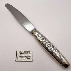 1967 Kubachi Vintage Gilt Silver 875 Table Knife USSR Russian North Niello Tag