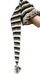 Vintage long Woolen Hat Handmade Woven With Stripes For Warm Girls Free Shipping
