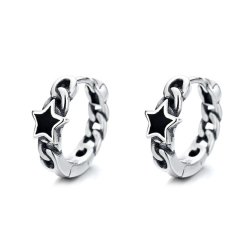 Sterling Silver Vintage Hollow Five-pointed Star Earrings