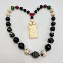 Vintage Handmade Christian Catholic Gift Worry Prayer 33 Beads Rosary Biblie