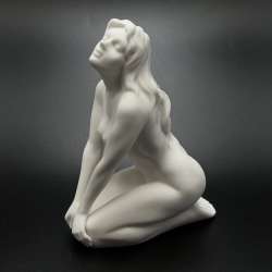 Naked Girl Lady Statue Figure White Porcelain Home Decor Made Italy 14 cm