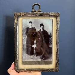 Antique Collectible Gilt Plated Brass Family Photo Portrait Decor Ukraine Odessa
