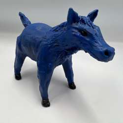 Baby Horse Figurine Sculpture Small Blue Ceramic Handmade Decor Ukraine Crafts