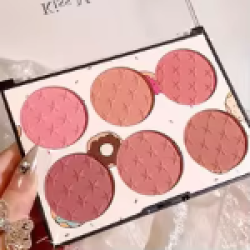 6-color blush palette, matte, waterproof, natural, long-lasting, high-pigment br