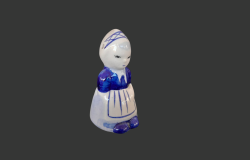 Vintage Salt Shaker Girl Figure Porcelain Handmade Woman Pepper Kitchen Souvenir