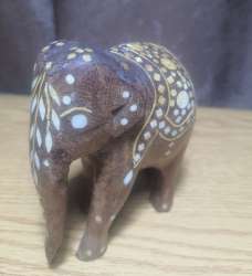VINTAGE Wooden Elephant Statue Hand Carved SOLID Wood