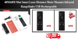 40M/60M Mini Smart Laser Distance Meter Measure Infrared Rangefinder USB Recharg
