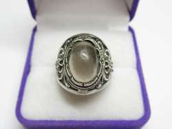 Vintage USSR Ring Sterling Silver 925 Stone Jewelry Womens Stamp Size 8US
