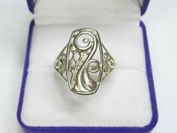 Vintage USSR Ring Sterling Silver 925 Jewelry Womens Beautiful Stamp Size 9US