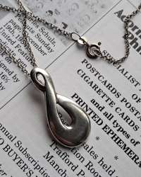 Vintage Necklace Chain Pendant Sterling Silver Unique Jewelry Women's Beautiful