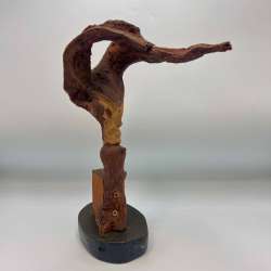 Primitivism Handcrafted Vintage Decorative Figure Statue Man Wood 11.4