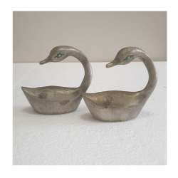 Vintage Hand Carved Nickel Folk Duck Decoy Bird Sculpture Figure Gift